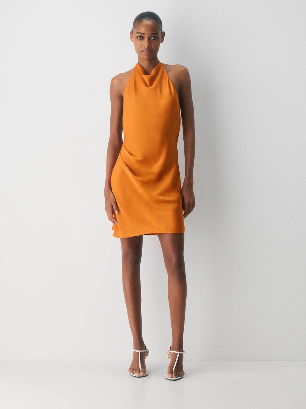 Aritzia (Ten Audience) Halter Mini Dress in Mesa Orange